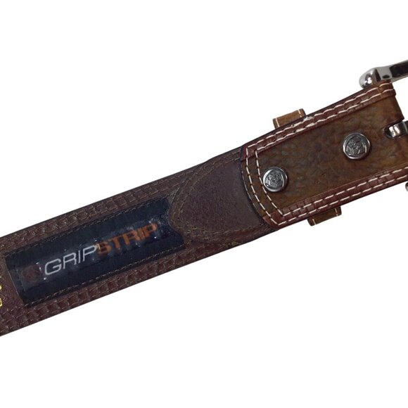 Ariat NWOT Belt Leather Baxter Black Oiled Rowdy Wester Brown Double Stitch 36 - Picture 7 of 8